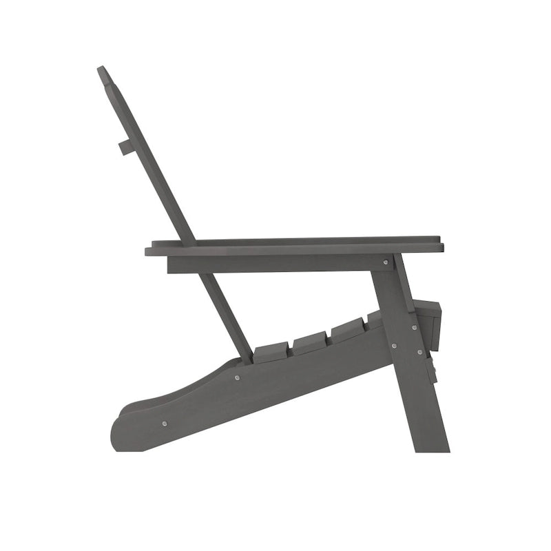 Set di 4 sedie Adirondack per tutte le stagioni con portabicchieri