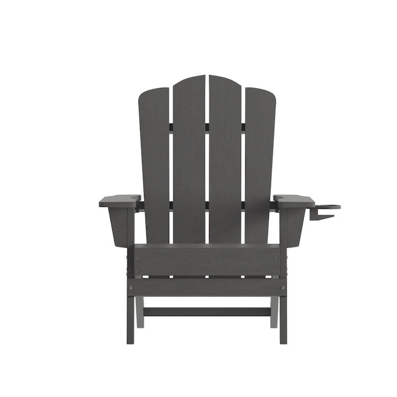 Set di 4 sedie Adirondack per tutte le stagioni con portabicchieri
