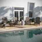 Set di 4 sedie Adirondack per tutte le stagioni con portabicchieri