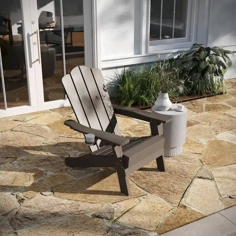 Set di 4 sedie Adirondack per tutte le stagioni con portabicchieri