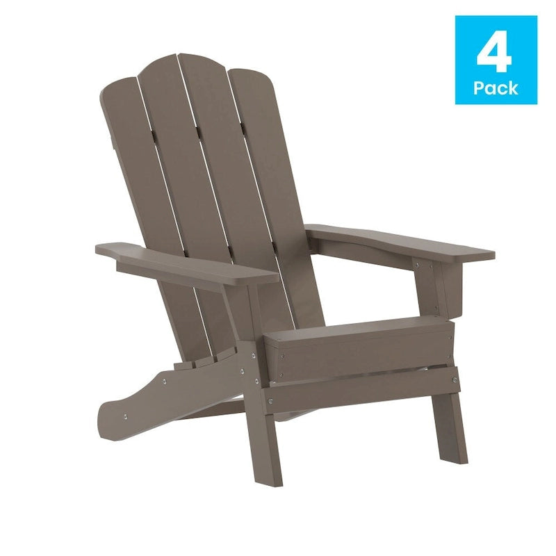 Set di 4 sedie Adirondack per tutte le stagioni con portabicchieri
