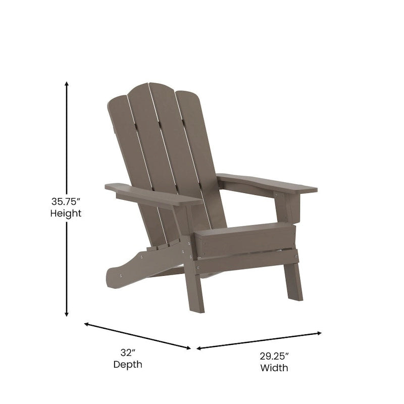 Set di 4 sedie Adirondack per tutte le stagioni con portabicchieri
