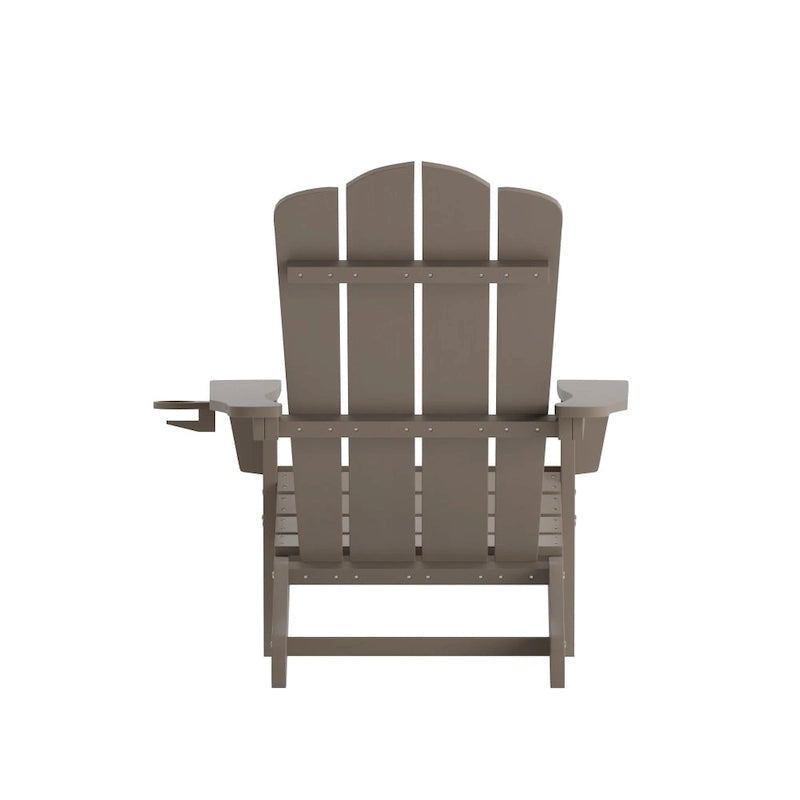 Set di 4 sedie Adirondack per tutte le stagioni con portabicchieri