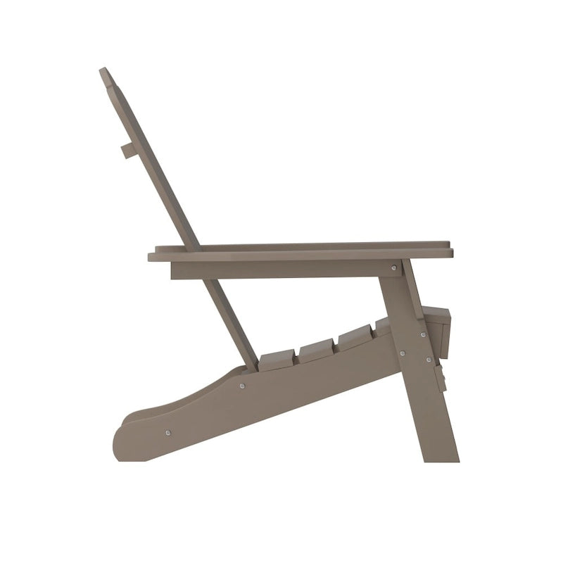 Set di 4 sedie Adirondack per tutte le stagioni con portabicchieri