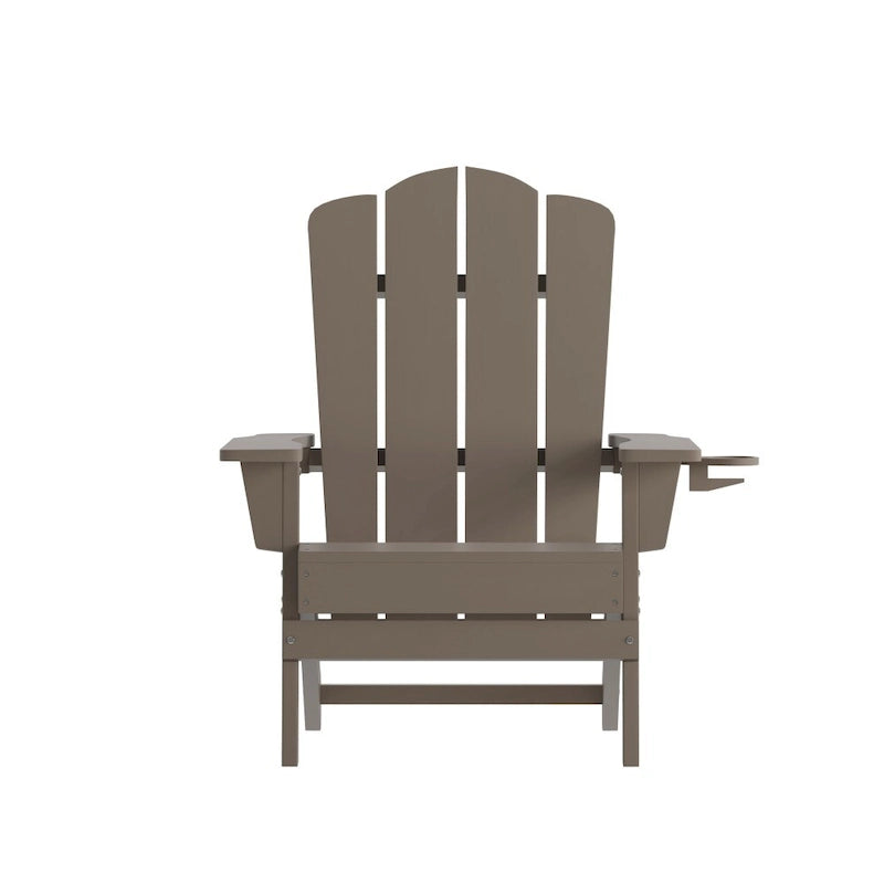 Set di 4 sedie Adirondack per tutte le stagioni con portabicchieri