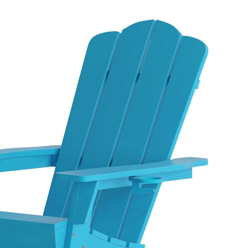 Set di 4 sedie Adirondack per tutte le stagioni con portabicchieri