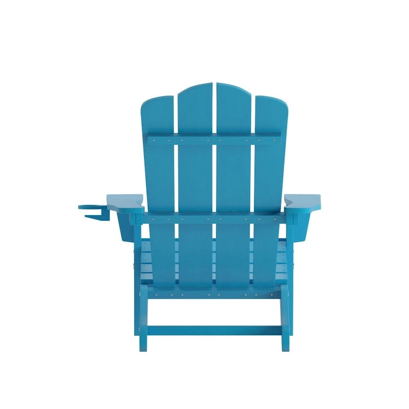 Set di 4 sedie Adirondack per tutte le stagioni con portabicchieri