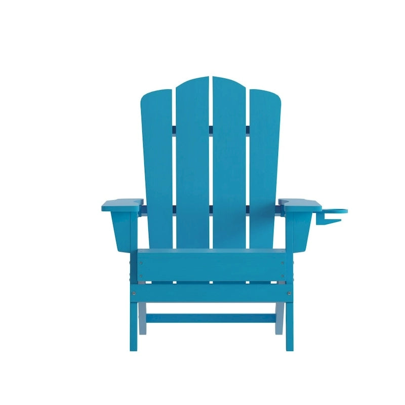 Set di 4 sedie Adirondack per tutte le stagioni con portabicchieri