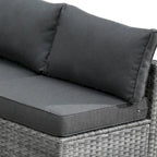 Set di mobili da giardino HOOOWOOO a 10 pezzi in rattan grigio con braciere