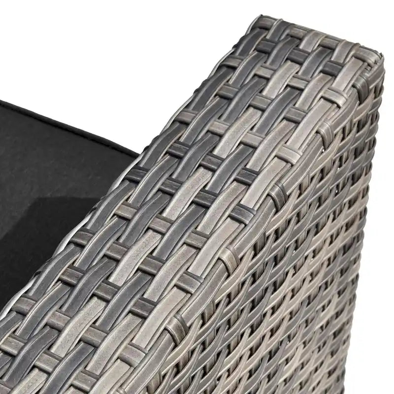 Set di mobili da giardino HOOOWOOO a 10 pezzi in rattan grigio con braciere
