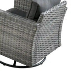 Set di mobili da giardino HOOOWOOO a 10 pezzi in rattan grigio con braciere