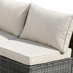 Set di mobili da giardino HOOOWOOO a 10 pezzi in rattan grigio con braciere