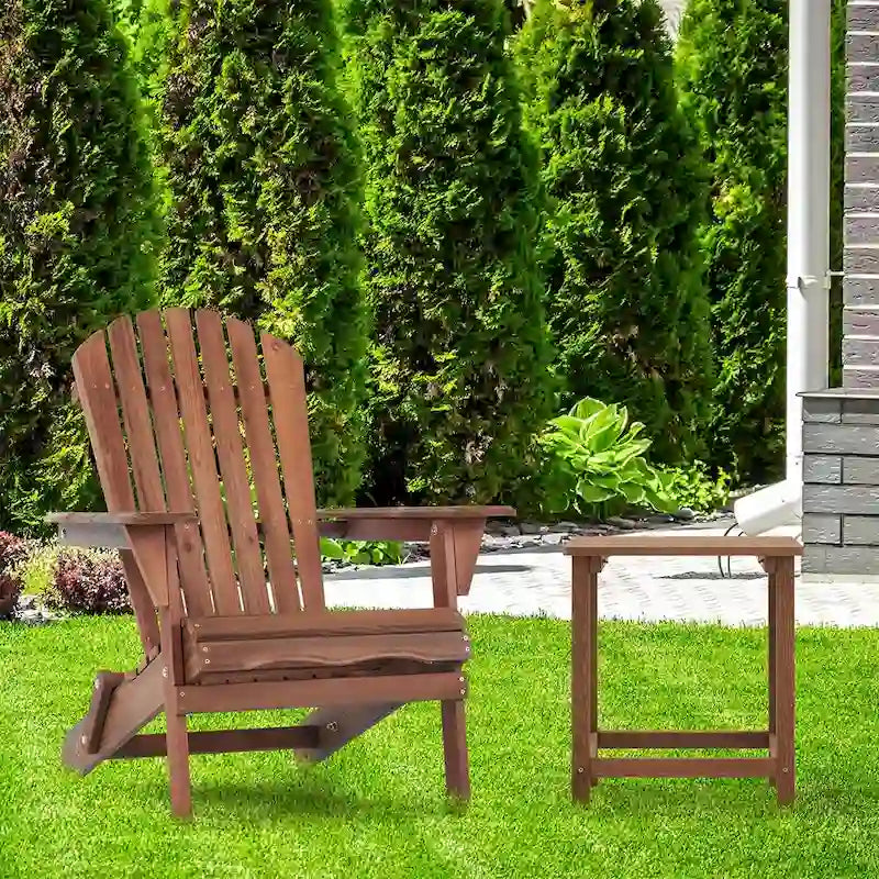 Classica sedia pieghevole Adirondack in legno massello per esterni, set da 2