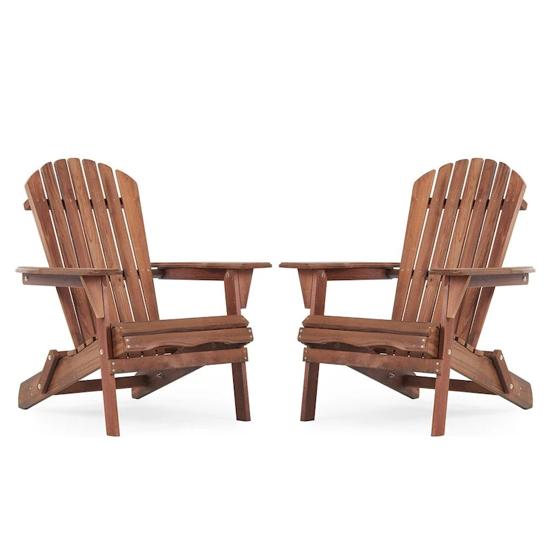 Classica sedia pieghevole Adirondack in legno massello per esterni, set da 2