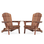 Classica sedia pieghevole Adirondack in legno massello per esterni, set da 2