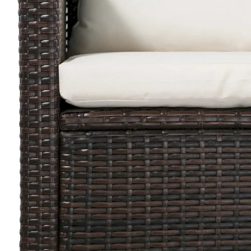 vidaXL Set di Mobili da Giardino Set da Conversazione Divano Sezionale con Tavolo Rattan - 47.2 x 27.6 x 26
