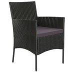 Set divano da esterno in rattan imbottito 4 pezzi con tavolino da caffè in vetro temperato - 24 x 23,5 x 33 (L x P x A)