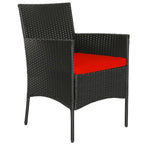 Set divano da esterno in rattan imbottito 4 pezzi con tavolino da caffè in vetro temperato - 24 x 23,5 x 33 (L x P x A)