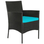 Set divano da esterno in rattan imbottito 4 pezzi con tavolino da caffè in vetro temperato - 24 x 23,5 x 33 (L x P x A)