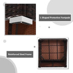 Set Mobili da Giardino in Rattan 4 Pezzi con Cuscini e Cuscini Decorativi Rimovibili - Divano ad Angolo: 74 x 74 x 63,5