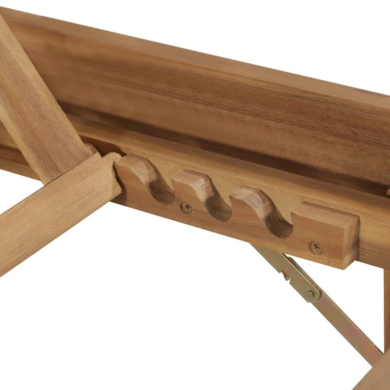vidaXL Sdraio da Giardino con Cuscino Pieghevole Legno Massello di Acacia - 78.7 x 24 x 11.8/33.9
