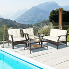 Costway Set da conversazione da esterno in rattan da 8 pezzi Set divano da patio in rattan con