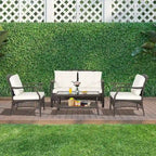 Costway Set da conversazione da esterno in rattan da 8 pezzi Set divano da patio in rattan con