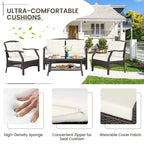 Costway Set da conversazione da esterno in rattan da 8 pezzi Set divano da patio in rattan con