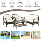 Costway Set da conversazione da esterno in rattan da 8 pezzi Set divano da patio in rattan con