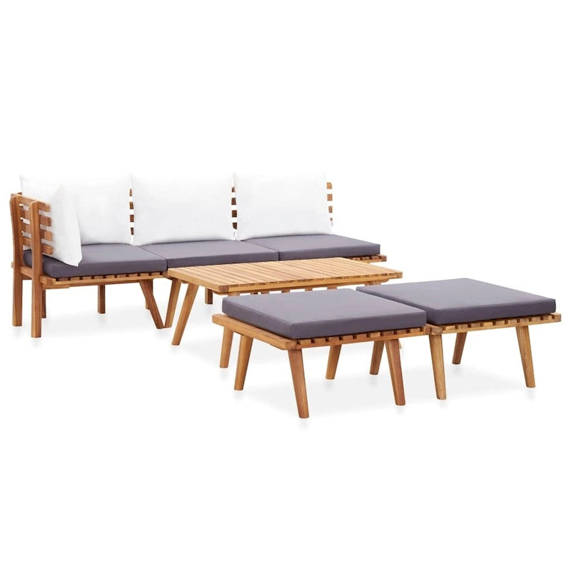 vidaXL Set Divani da Giardino Set Divano da Esterno Tavolino Legno Massello di Acacia - 23.6 x 25.6 x 25.6