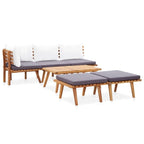 vidaXL Set Divani da Giardino Set Divano da Esterno Tavolino Legno Massello di Acacia - 23.6 x 25.6 x 25.6