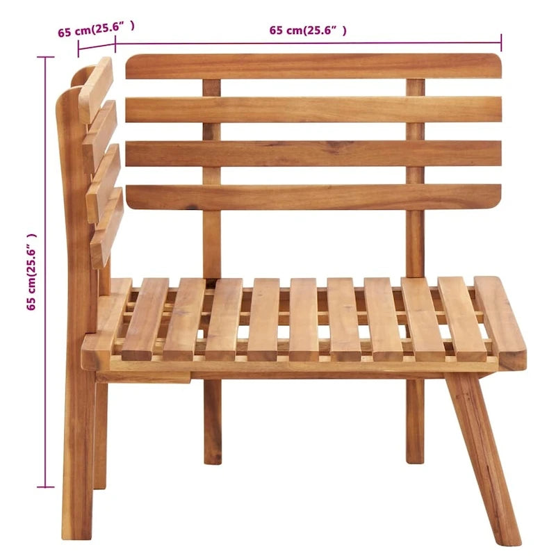 vidaXL Set Divani da Giardino Set Divano da Esterno Tavolino Legno Massello di Acacia - 23.6 x 25.6 x 25.6