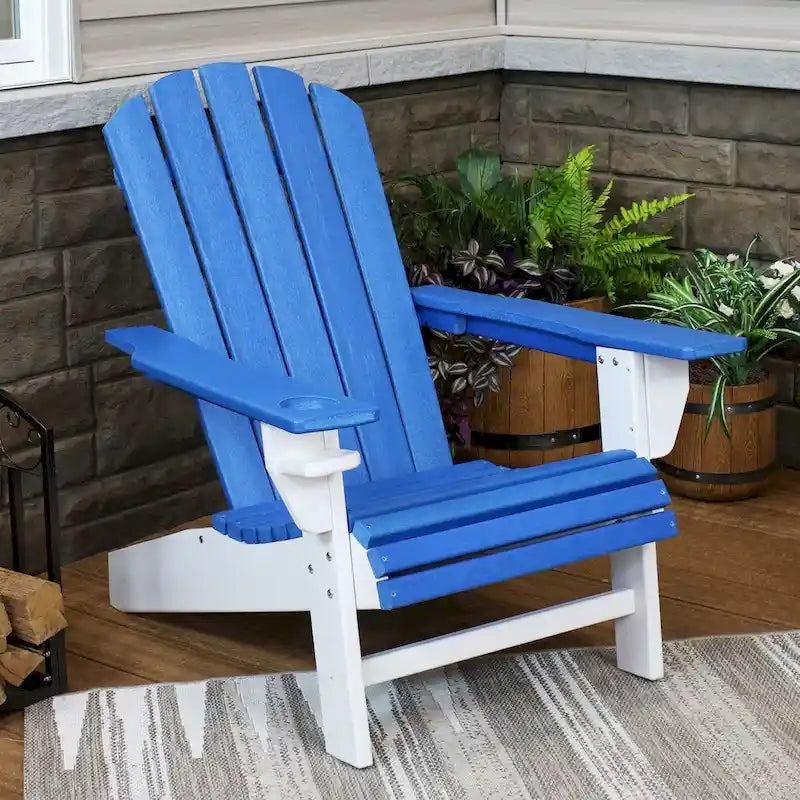 Sedia Adirondack da Esterni Sunnydaze per Tutte le Stagioni con Portabibite