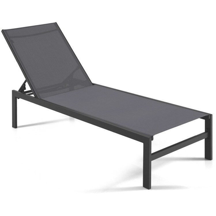 Lettini prendisole a 6 posizioni con struttura in alluminio antiruggine - 60,5-78 x 25 x 39,5-25,5 (L x P x A)