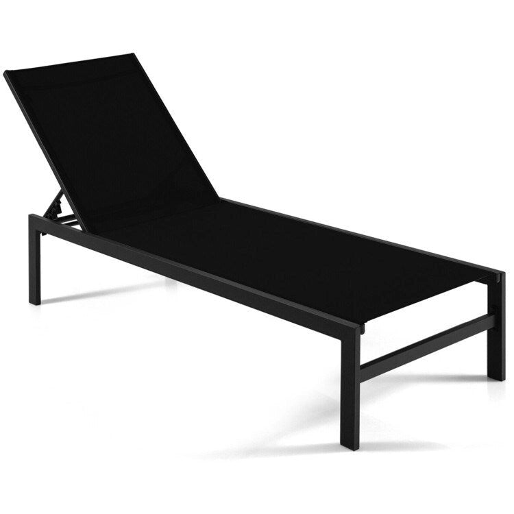 Chaises longues multipositions avec structure en aluminium inoxydable – 60,5-78 x 25 x 39,5-25,5 (L x l x H)