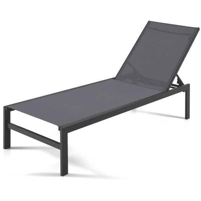 Chaises longues multipositions avec structure en aluminium inoxydable – 60,5-78 x 25 x 39,5-25,5 (L x l x H)