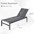 Chaises longues multipositions avec structure en aluminium inoxydable – 60,5-78 x 25 x 39,5-25,5 (L x l x H)