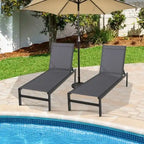 Chaises longues multipositions avec structure en aluminium inoxydable – 60,5-78 x 25 x 39,5-25,5 (L x l x H)