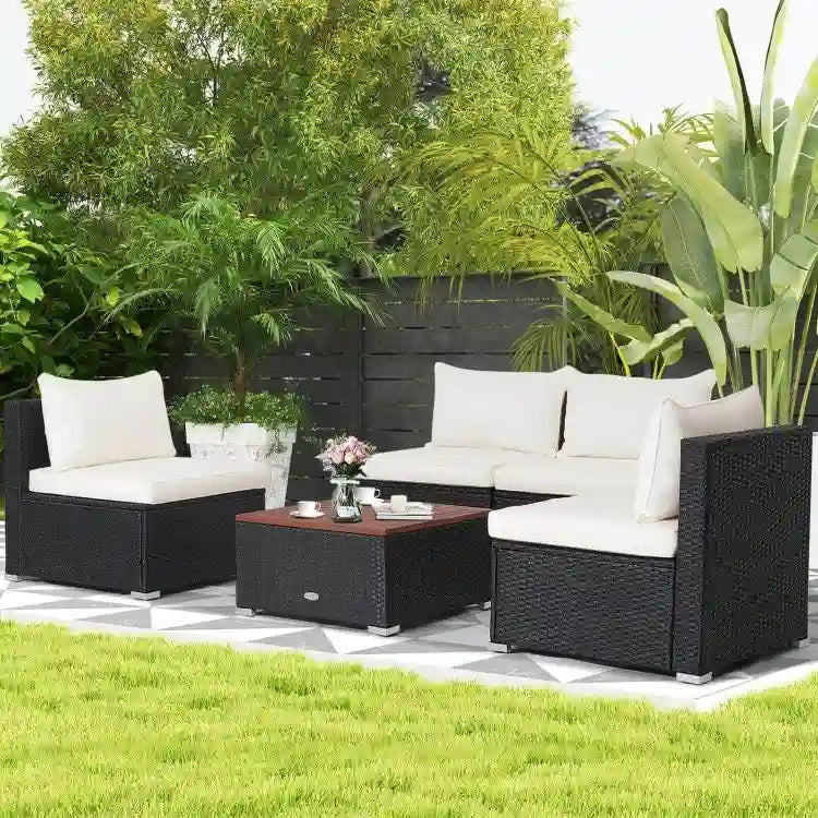 Set di mobili da esterno moderno da 5 pezzi per giardino e bordo piscina - 27 x 25 x 25,5 (L x P x A)