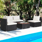 Ensemble de meubles de jardin modernes 5 pièces pour cour et bord de piscine - 27 x 25 x 25,5 (L x l x H)