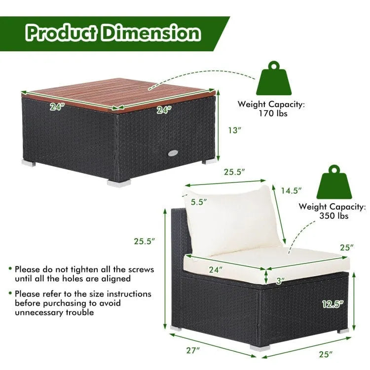 Set di mobili da esterno moderno da 5 pezzi per giardino e bordo piscina - 27 x 25 x 25,5 (L x P x A)