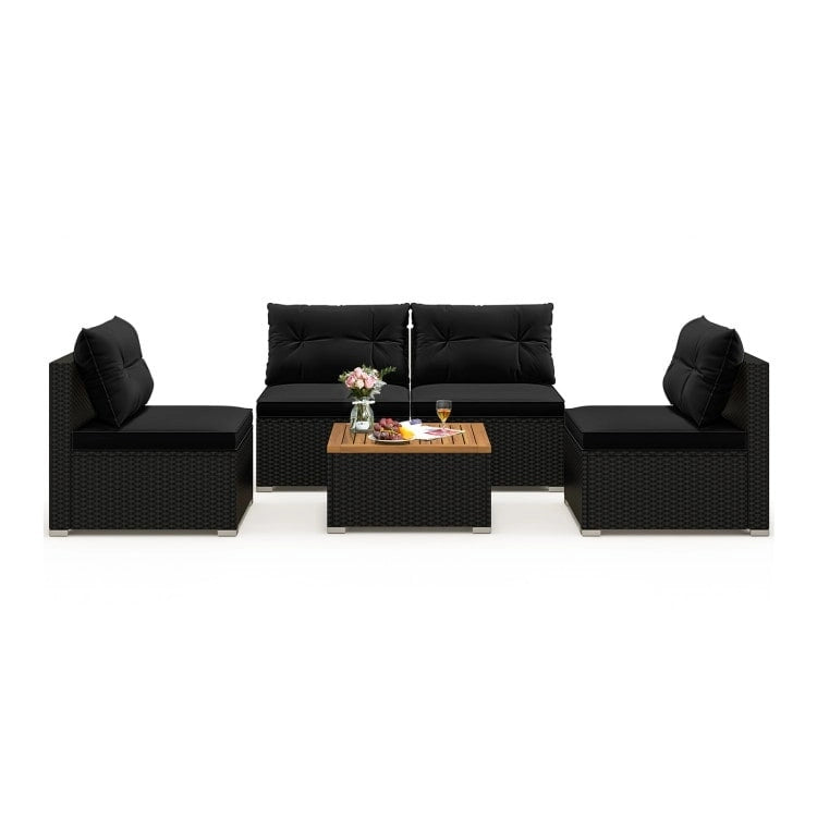 Ensemble de meubles de jardin modernes 5 pièces pour cour et bord de piscine - 27 x 25 x 25,5 (L x l x H)