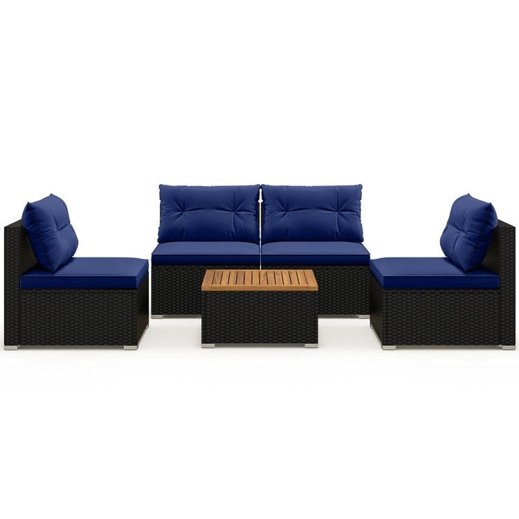 Ensemble de meubles de jardin modernes 5 pièces pour cour et bord de piscine - 27 x 25 x 25,5 (L x l x H)