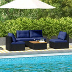 Ensemble de meubles de jardin modernes 5 pièces pour cour et bord de piscine - 27 x 25 x 25,5 (L x l x H)