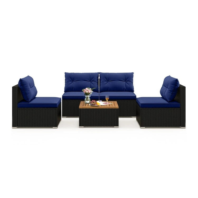 Ensemble de meubles de jardin modernes 5 pièces pour cour et bord de piscine - 27 x 25 x 25,5 (L x l x H)