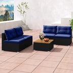 Ensemble de meubles de jardin modernes 5 pièces pour cour et bord de piscine - 27 x 25 x 25,5 (L x l x H)