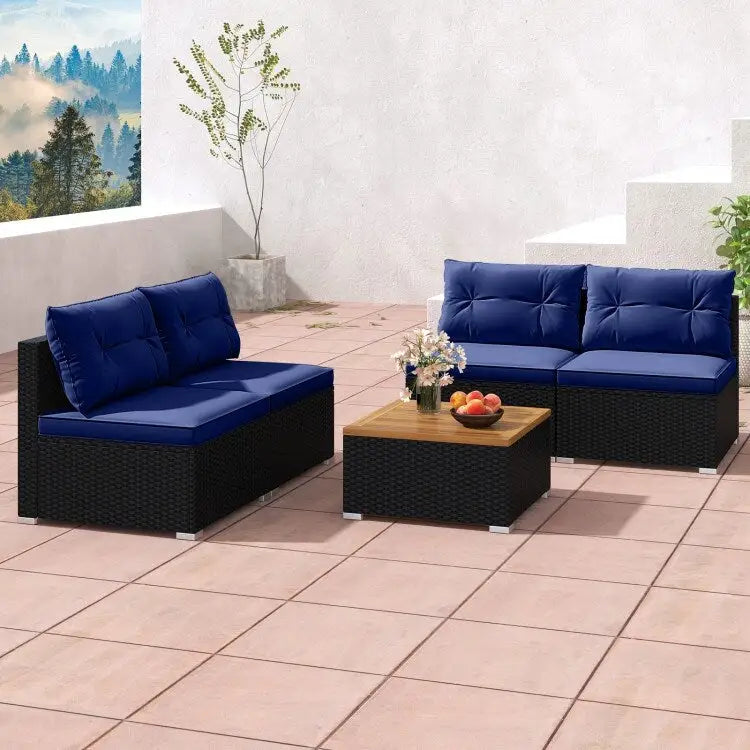 Ensemble de meubles de jardin modernes 5 pièces pour cour et bord de piscine - 27 x 25 x 25,5 (L x l x H)