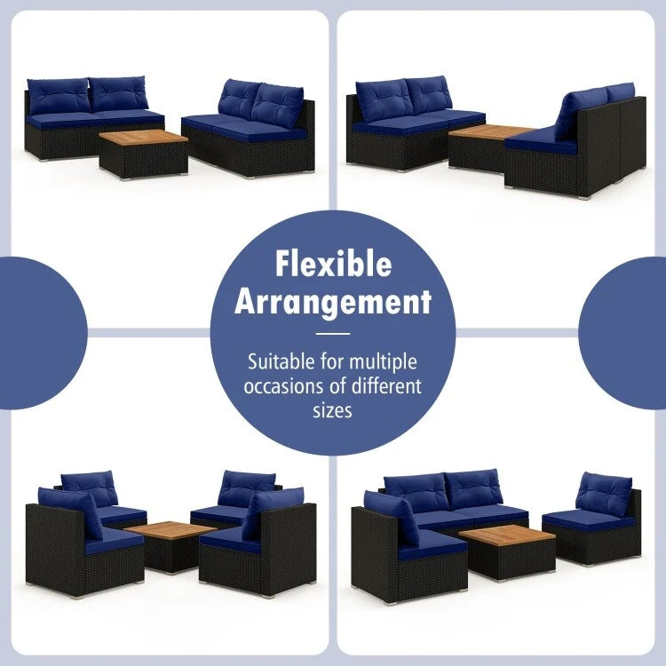 Ensemble de meubles de jardin modernes 5 pièces pour cour et bord de piscine - 27 x 25 x 25,5 (L x l x H)