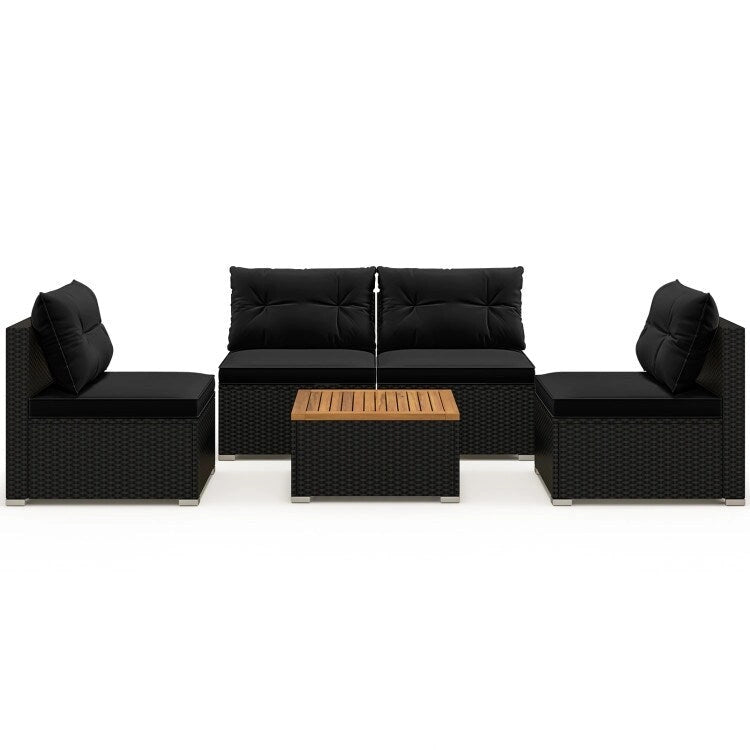Ensemble de meubles de jardin modernes 5 pièces pour cour et bord de piscine - 27 x 25 x 25,5 (L x l x H)
