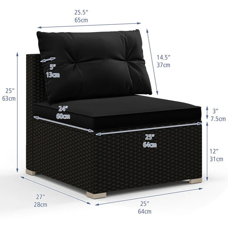 Ensemble de meubles de jardin modernes 5 pièces pour cour et bord de piscine - 27 x 25 x 25,5 (L x l x H)